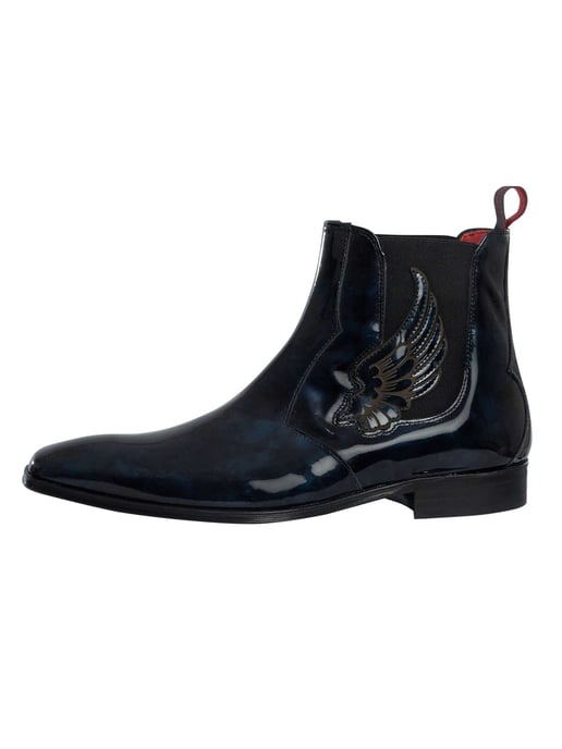 Jeffery West Botas Chelsea De Piel Con Alas, Azul - Image 2