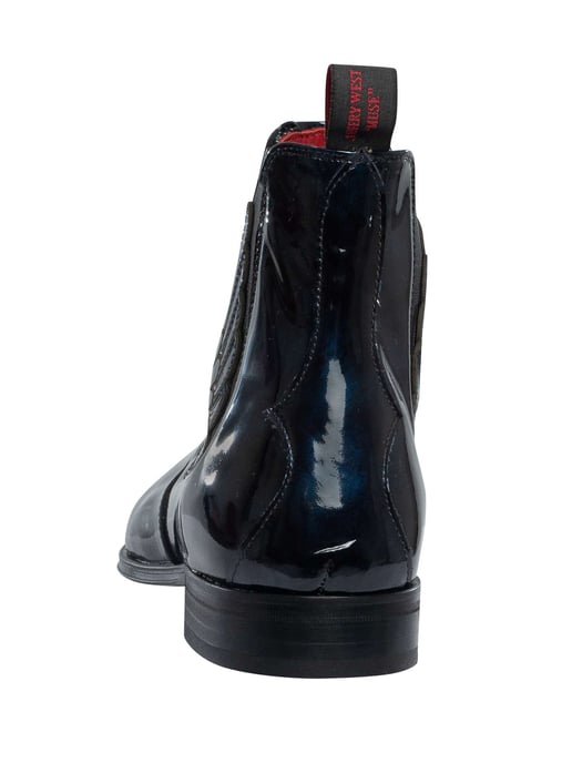 Jeffery West Botas Chelsea De Piel Con Alas, Azul - Image 5