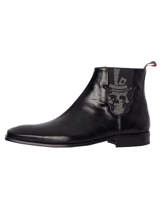 Jeffery West Botines Chelsea De Piel Pulida Con Calavera, Negro - Image 2