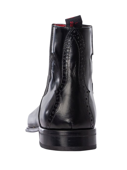Jeffery West Botines Chelsea De Piel Pulida Con Calavera, Negro - Image 5