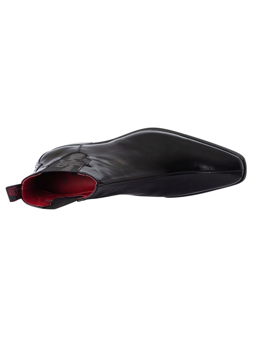 Jeffery West Botines Chelsea De Piel Pulida Con Calavera, Negro - Image 6