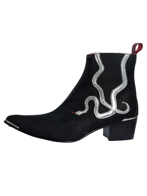 Jeffery West Botas Chelsea Con Efecto Serpiente, Negro - Image 2