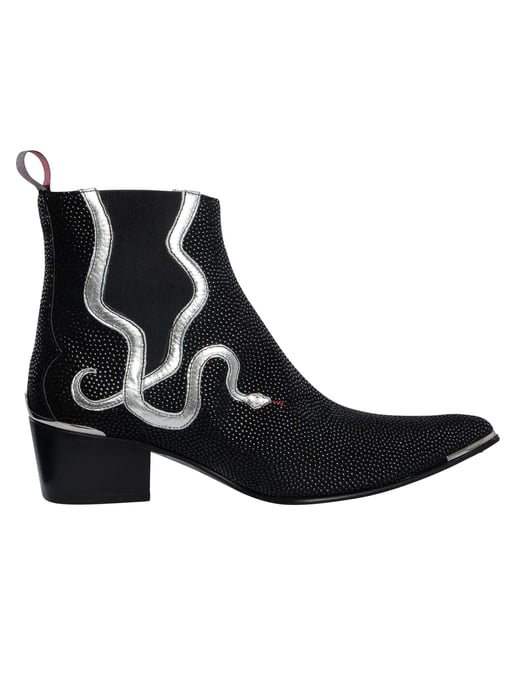 Jeffery West Botas Chelsea Con Efecto Serpiente, Negro - Image 3