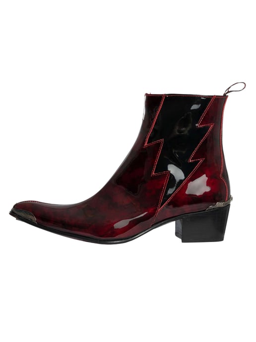 Jeffery West Botas Chelsea De Piel Con Cremallera Lightning, Rojo - Image 2