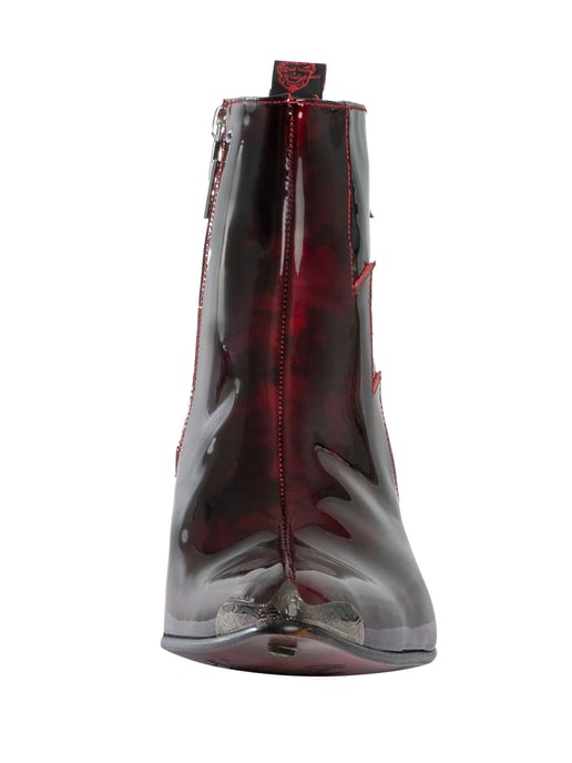 Jeffery West Botas Chelsea De Piel Con Cremallera Lightning, Rojo - Image 4
