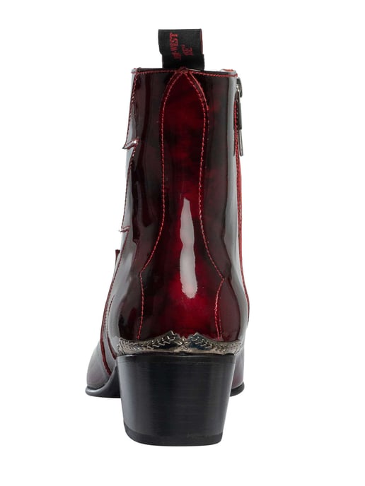 Jeffery West Botas Chelsea De Piel Con Cremallera Lightning, Rojo - Image 5
