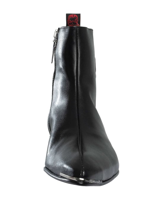 Jeffery West Botas Chelsea De Piel Con Cremallera Y Calavera, Negro - Image 4