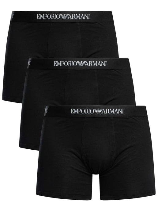 Emporio Armani Pack De 3 Calzoncillos Boxer, Negro - Image 1