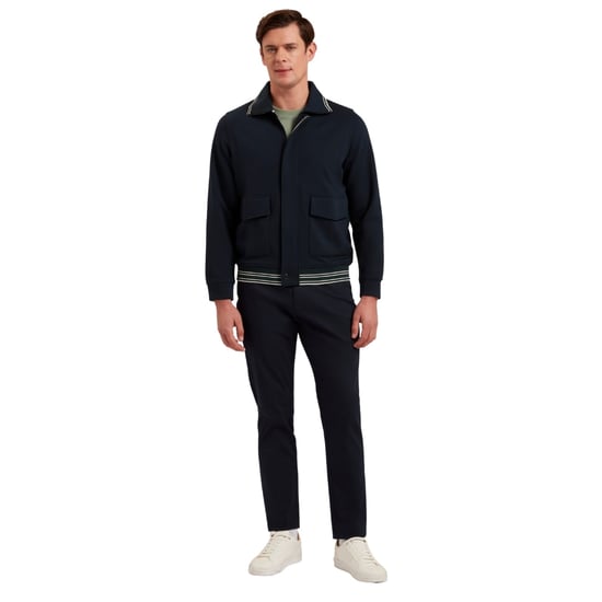 Chaqueta Azul Marino Con Tapeta Oculta De Ted Baker Mall - Image 6