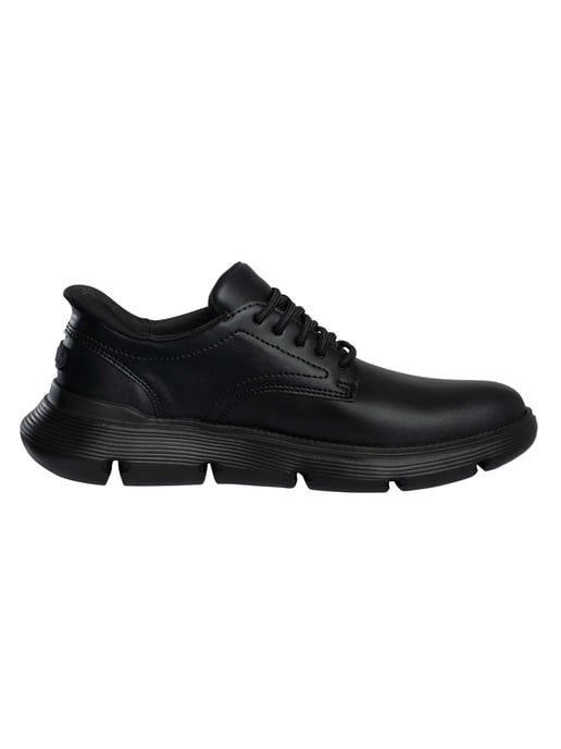 Skechers Zapatillas Sin Cordones Garza De Cuero, Negro - Image 3