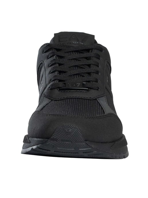 EA7 Zapatillas Con Logo De Malla, Negro - Image 4