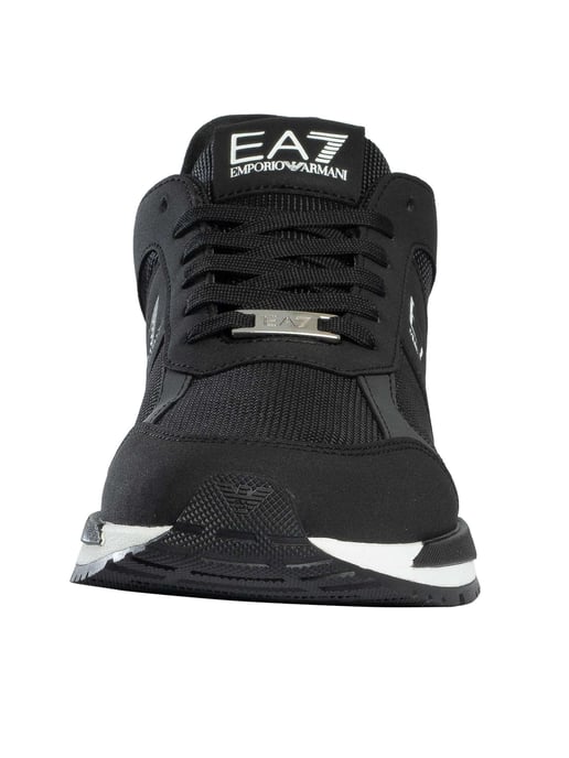 EA7 Zapatillas Con Logo De Malla, Negro - Image 4
