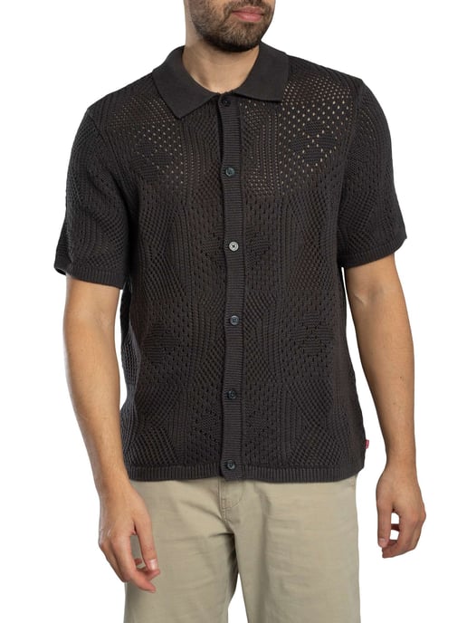Levi's Camisa De Manga Corta De Punto Camp, Negro - Image 1