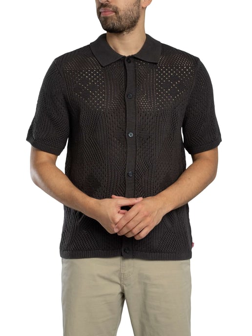 Levi's Camisa De Manga Corta De Punto Camp, Negro - Image 2