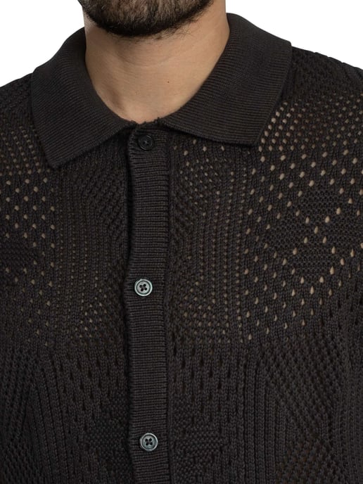 Levi's Camisa De Manga Corta De Punto Camp, Negro - Image 4