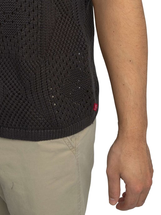 Levi's Camisa De Manga Corta De Punto Camp, Negro - Image 5