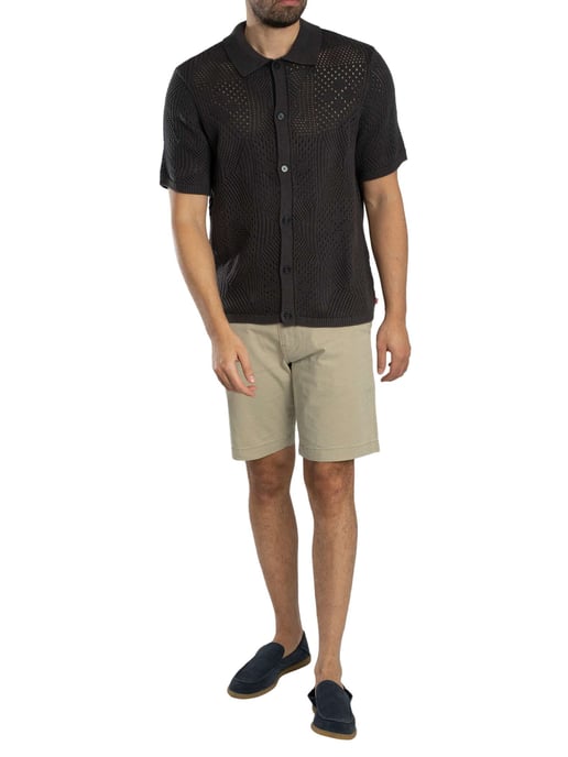 Levi's Camisa De Manga Corta De Punto Camp, Negro - Image 6