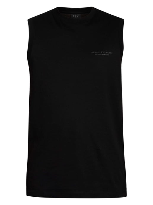 Armani Exchange Camiseta Sin Mangas Con Logo En El Pecho Y Corte Relajado, Negro - Image 5