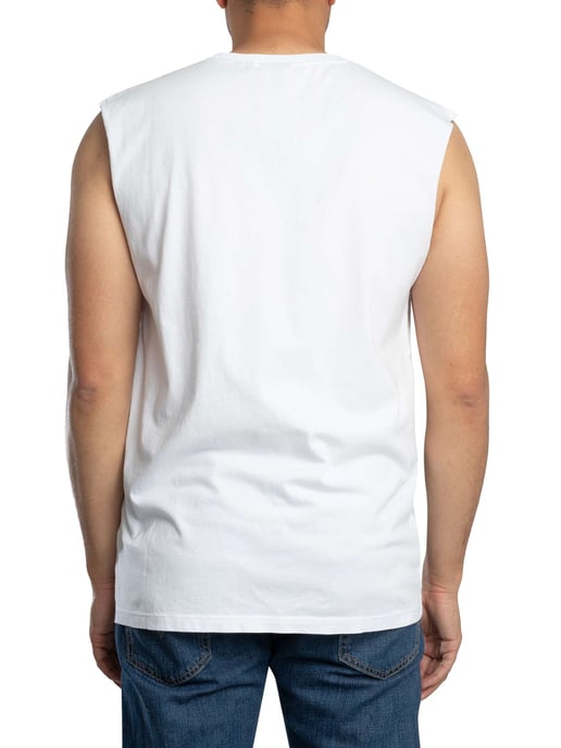 Superdry Camiseta Sin Mangas Con El Logo De Essential, Blanco - Image 3