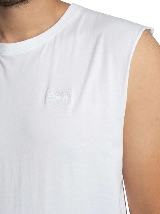 Superdry Camiseta Sin Mangas Con El Logo De Essential, Blanco - Image 4