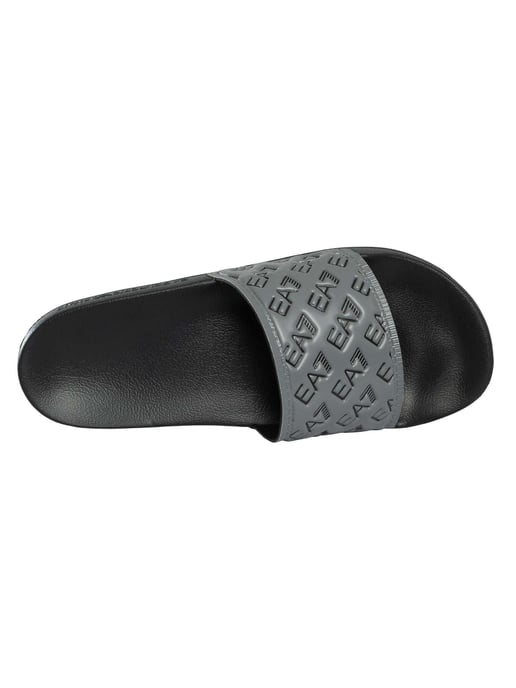 EA7 Chanclas Con Patrón De Logotipo, Negro - Image 6