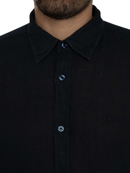 BOSS Camisa Regular Elegante, Azul - Image 4