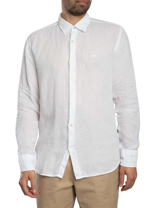BOSS Camisa Regular Elegante, Blanco - Image 2