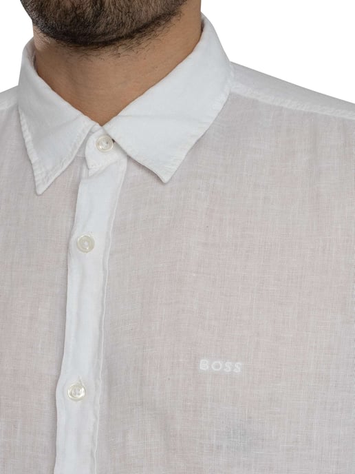 BOSS Camisa Regular Elegante, Blanco - Image 4