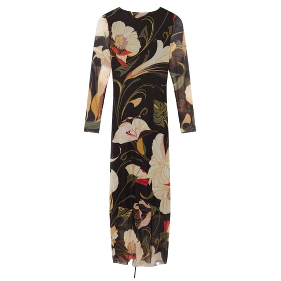 Vestido Midi Ajustado Fruncido De Malla Estampada De Ted Baker - Image 2