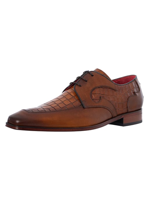 Jeffery West Zapatos Derby De Piel De Cocodrilo, Marrón - Image 1