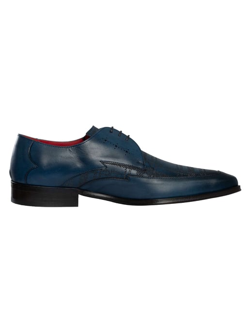 Jeffery West Zapatos Brogue De Cuero, Azul - Image 3