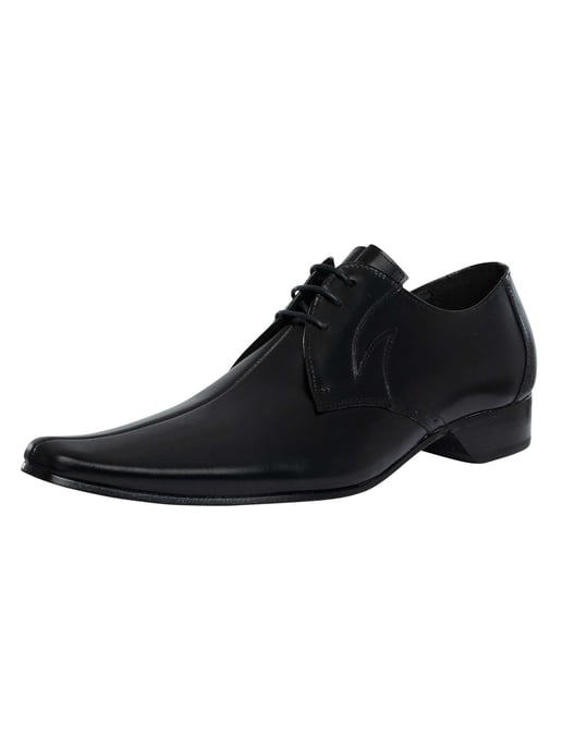 Jeffery West Zapatos Derby De Cuero Pulido, Negro - Image 1