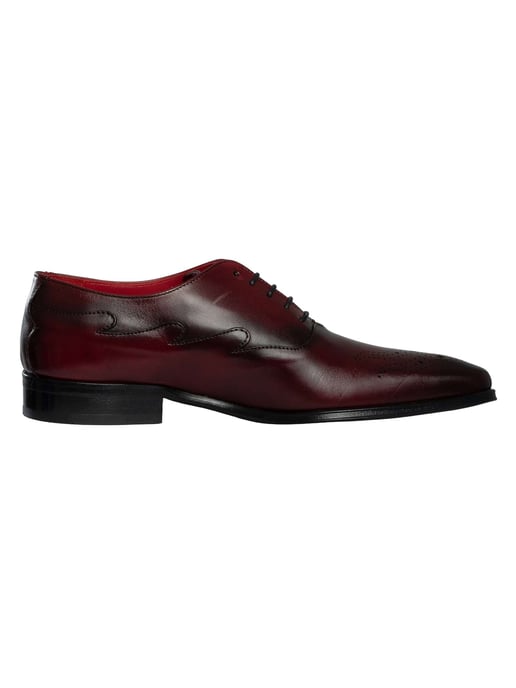 Jeffery West Zapatos Oxford De Cuero, Rojo - Image 3