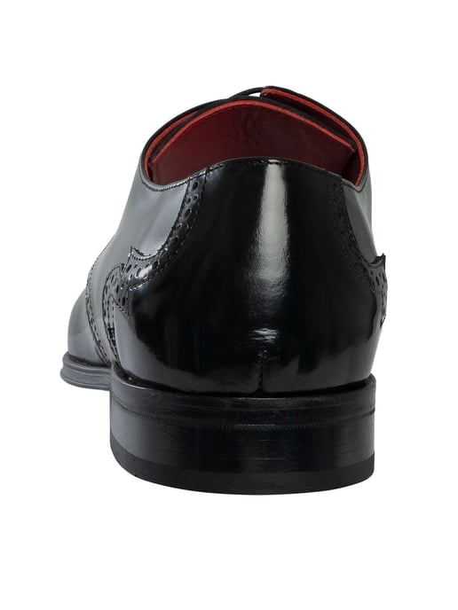 Jeffery West Zapatos Brogue De Piel Pulida, Negro - Image 5