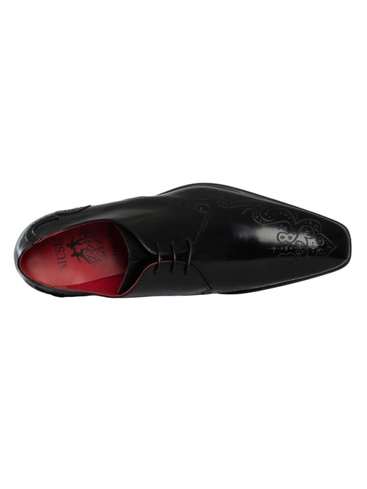 Jeffery West Zapatos Brogue De Piel Pulida, Negro - Image 6