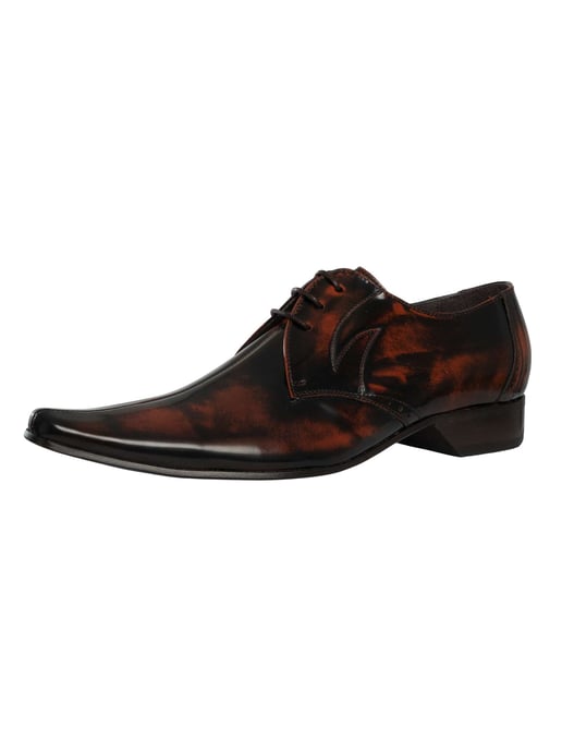 Jeffery West Zapatos Derby De Cuero Pulido, Marrón - Image 1