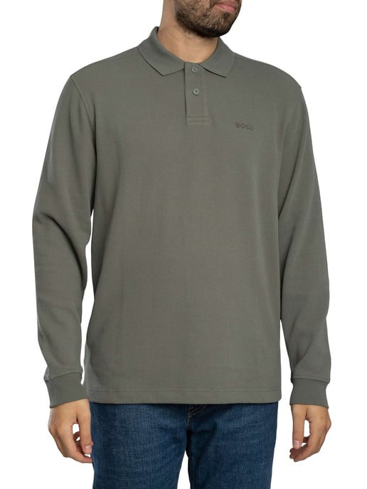 BOSS Polo De Manga Larga Petempesto, Gris - Image 1