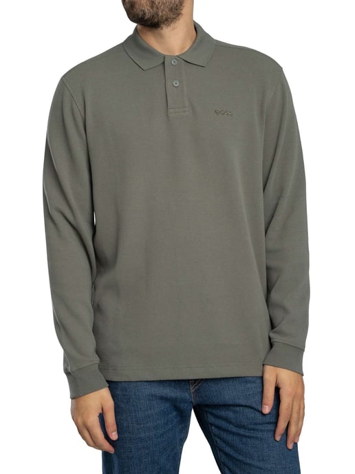 BOSS Polo De Manga Larga Petempesto, Gris - Image 2
