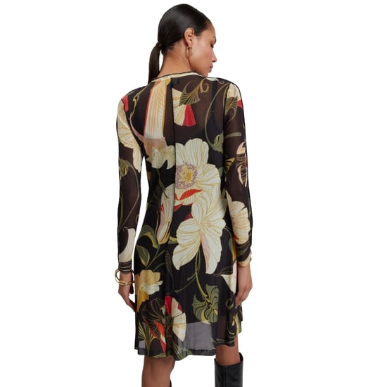 Vestido Midi Negro De Manga Larga Con Malla De Ted Baker - Image 5