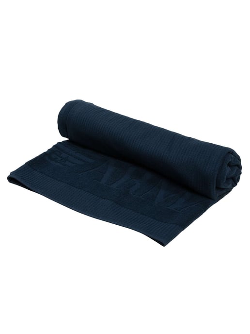 Emporio Armani Toalla De Playa Con Tejido Gofre, Azul - Image 6