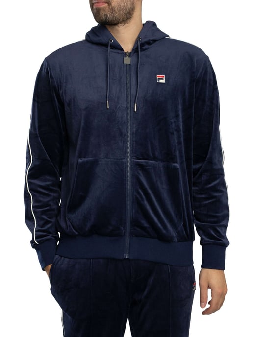 Fila Sudadera Con Capucha Y Cremallera De Terciopelo Italo, Azul - Image 2