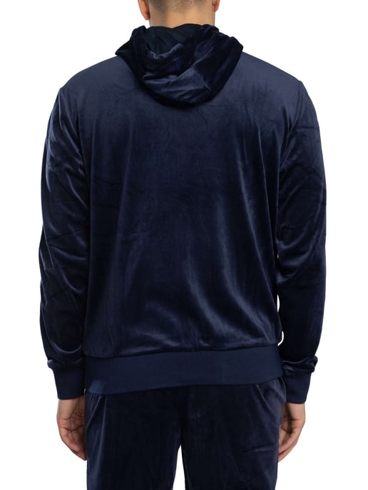 Fila Sudadera Con Capucha Y Cremallera De Terciopelo Italo, Azul - Image 3