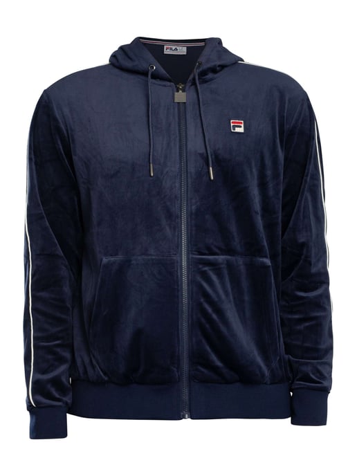 Fila Sudadera Con Capucha Y Cremallera De Terciopelo Italo, Azul - Image 5