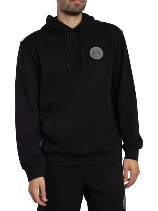 EA7 Sudadera Con Capucha Y Parche Del Logotipo, Negro - Image 2