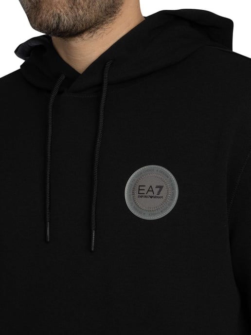 EA7 Sudadera Con Capucha Y Parche Del Logotipo, Negro - Image 4