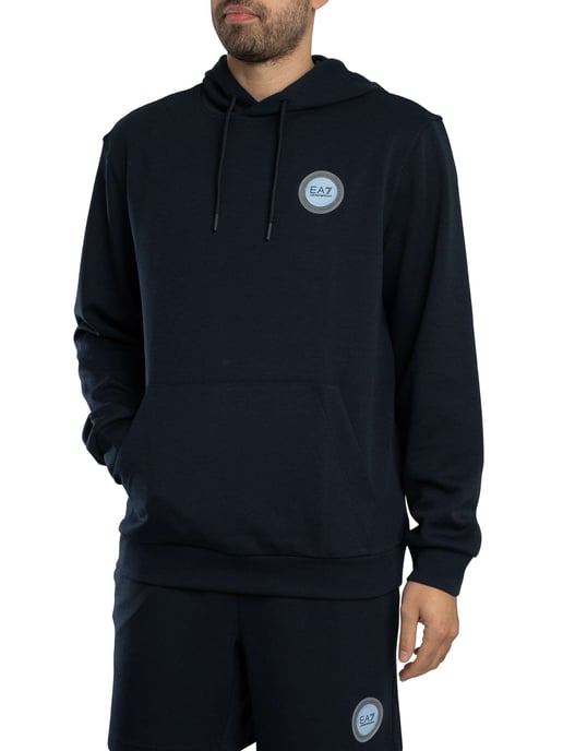 EA7 Sudadera Con Capucha Y Parche Del Logotipo, Azul - Image 2