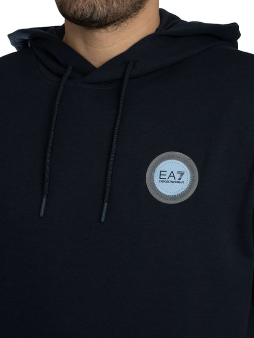 EA7 Sudadera Con Capucha Y Parche Del Logotipo, Azul - Image 4