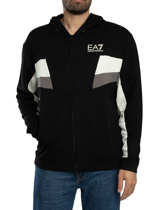 EA7 Sudadera Con Capucha Y Cremallera Con El Logotipo De Jersey, Negro - Image 2