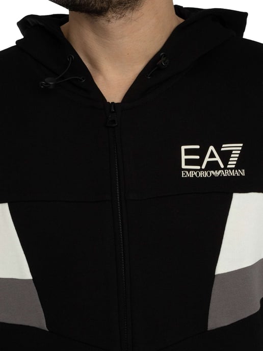 EA7 Sudadera Con Capucha Y Cremallera Con El Logotipo De Jersey, Negro - Image 5
