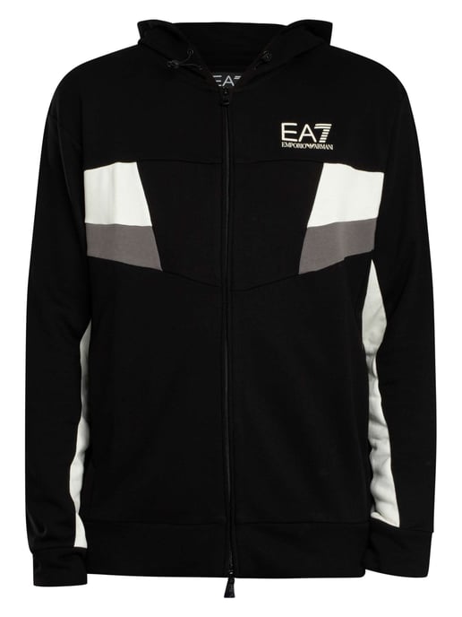 EA7 Sudadera Con Capucha Y Cremallera Con El Logotipo De Jersey, Negro - Image 6